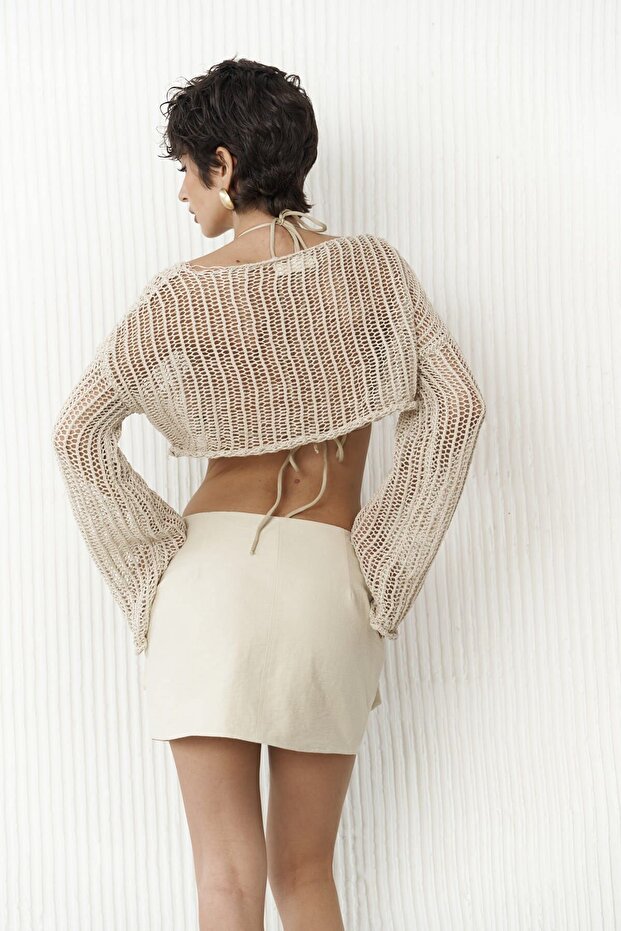 Berry Bej Mini Etek - 4