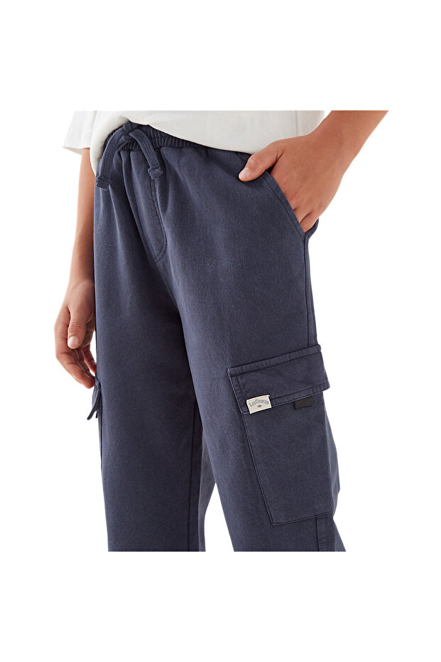 بنطال رياضي سادة مع جيوب وإغلاق برباط - 5