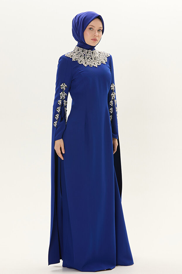 Taş İşlemeli Abiye Elbise - 3