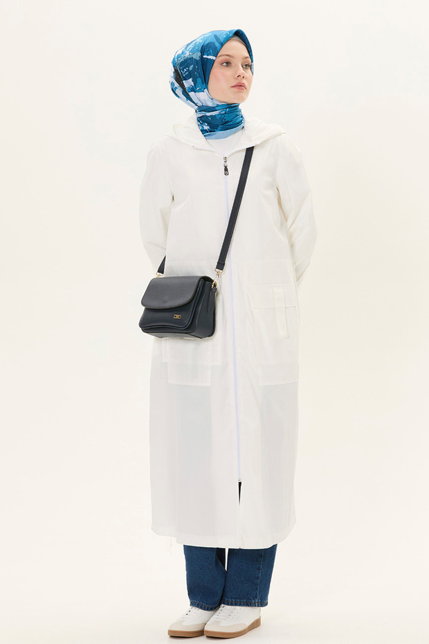 Kapüşonlu Fermuarlı Kap - 1