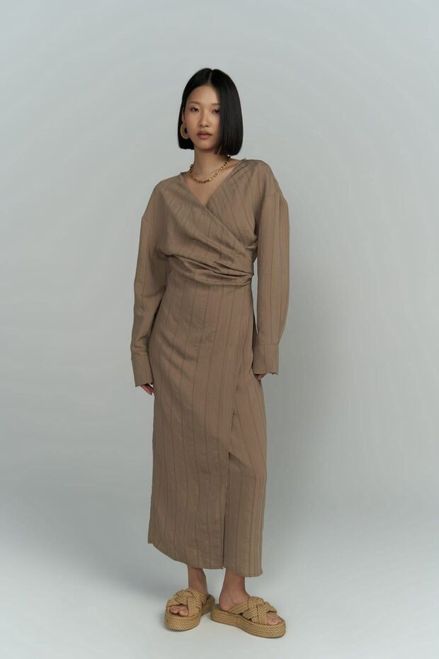 Rochie Bella Midi Mink - 1