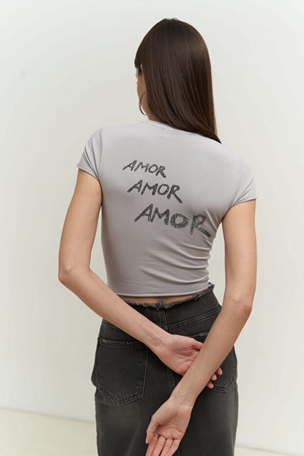 El Amor Gray Combed Crop