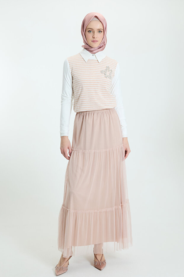 Çizgili Penye Bluz - 3