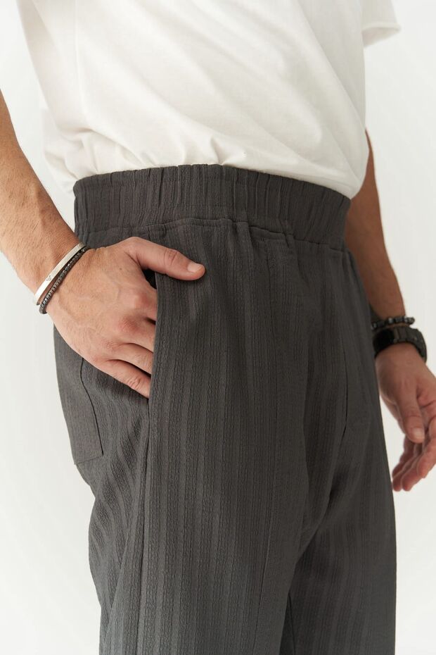 Robin Rachel Örme Kumaş Antrasit Pantolon - 5