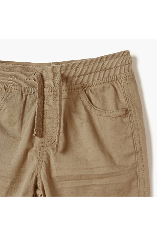 بنطلون سادة مع رباط للإغلاق - 2