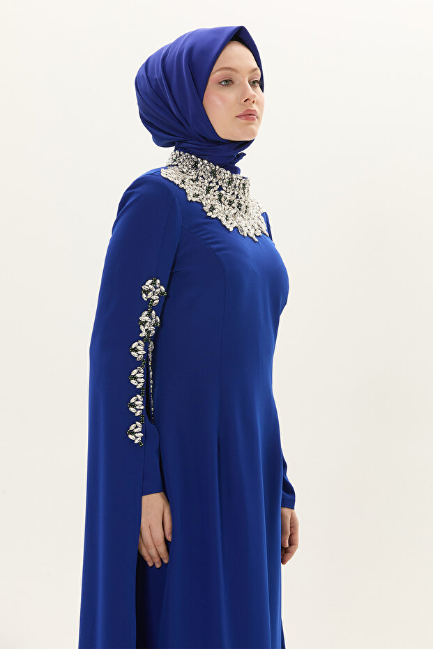 Taş İşlemeli Abiye Elbise - 5