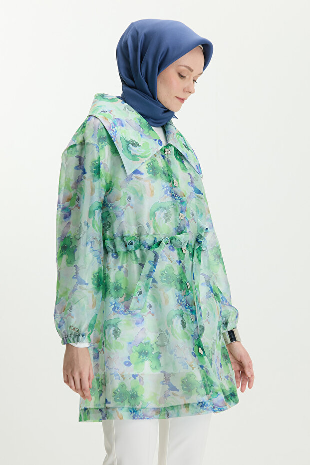 Düğmeli Organze Kap - 5