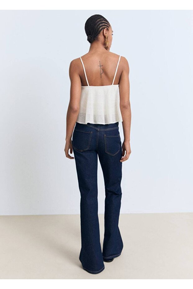 Volanlı triko bluz - 4