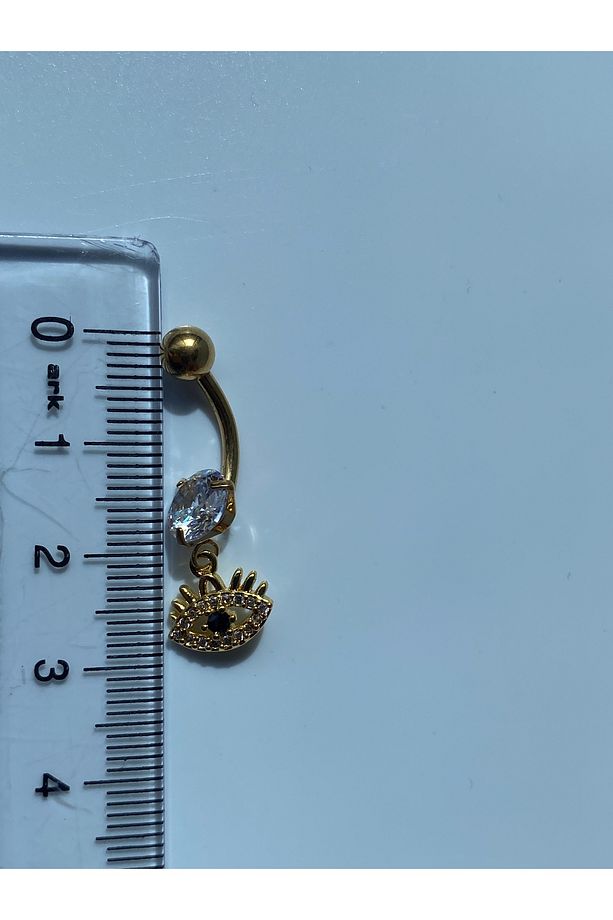 Göbek Çelik Piercing Göz Model Zirkon Taşlı - 5