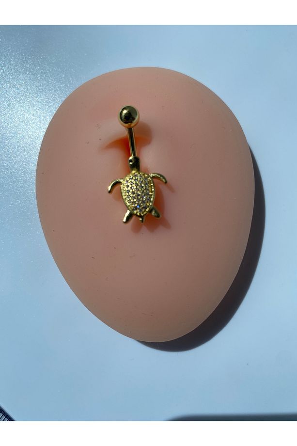 Göbek Piercing Çelik Kaplumbağa Figürlü - 5