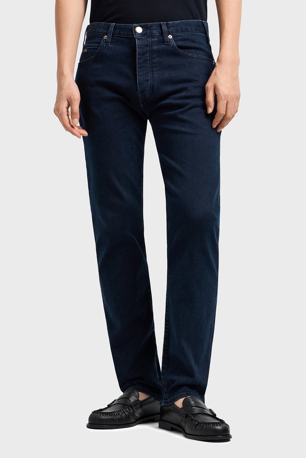 Stretch Cotton Regular Fit Normal Waist Straight Leg Jeans Men's Jeans Pants Em000121 Af141