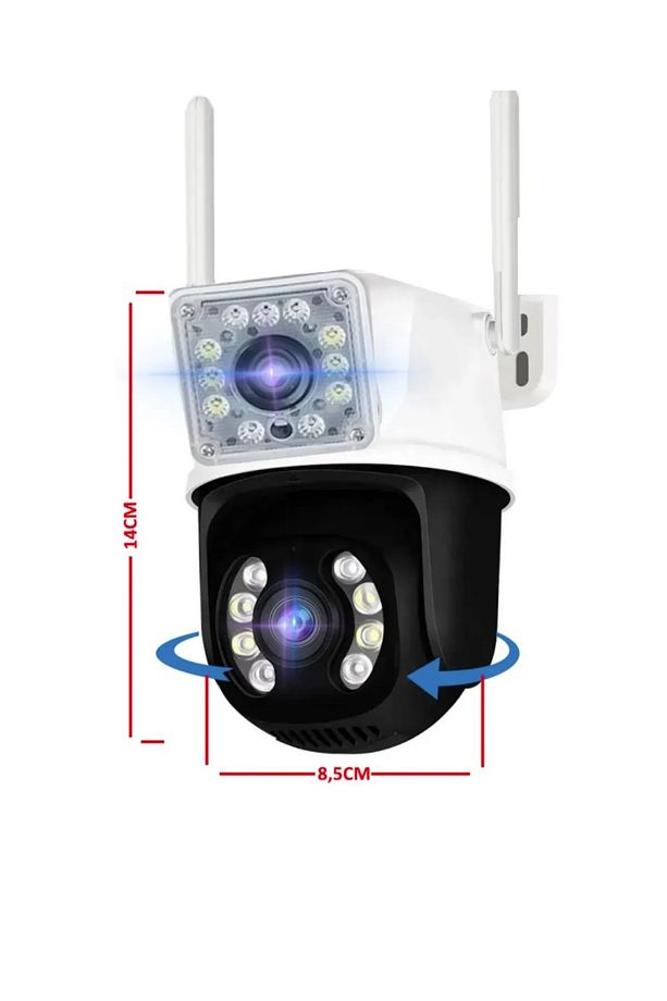 Okam 3011 Çift Kameralı Hareket Takipli Gece Sensörlü Çift Siren Su Geçirmez Wifi Ip Kamera - 4
