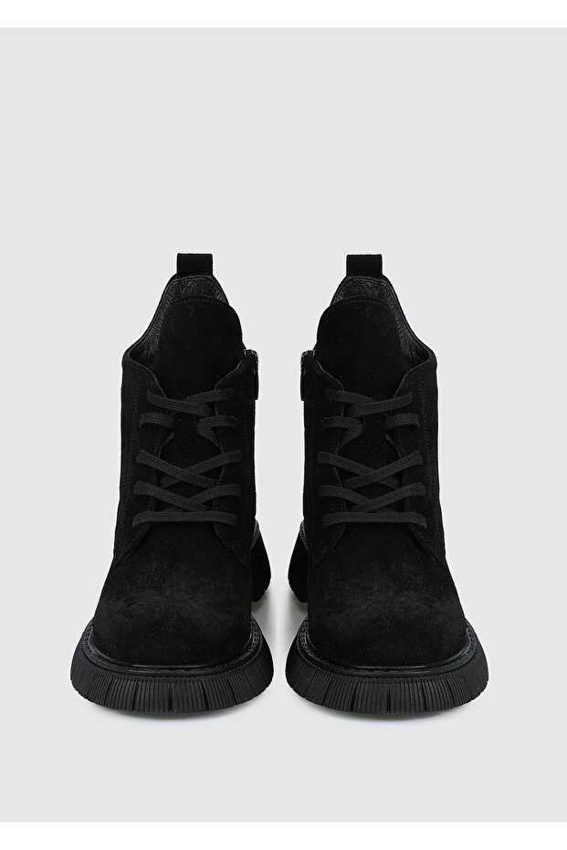 Siyah Deri Kadın Bot - 3