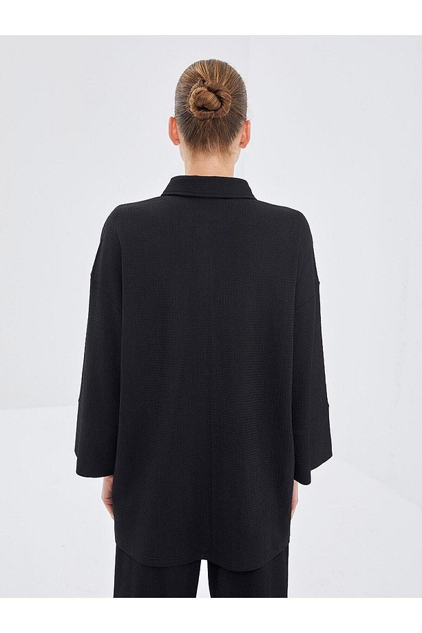LCW Modest Dokulu Oversize Kadın Gömlek Tunik (S5) - 4