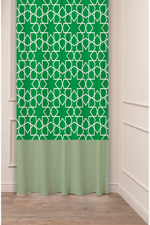 Geometric Line Shapes Special Design Patterned Digital Printed (Single Wing) Modern Stylish Background Curtain