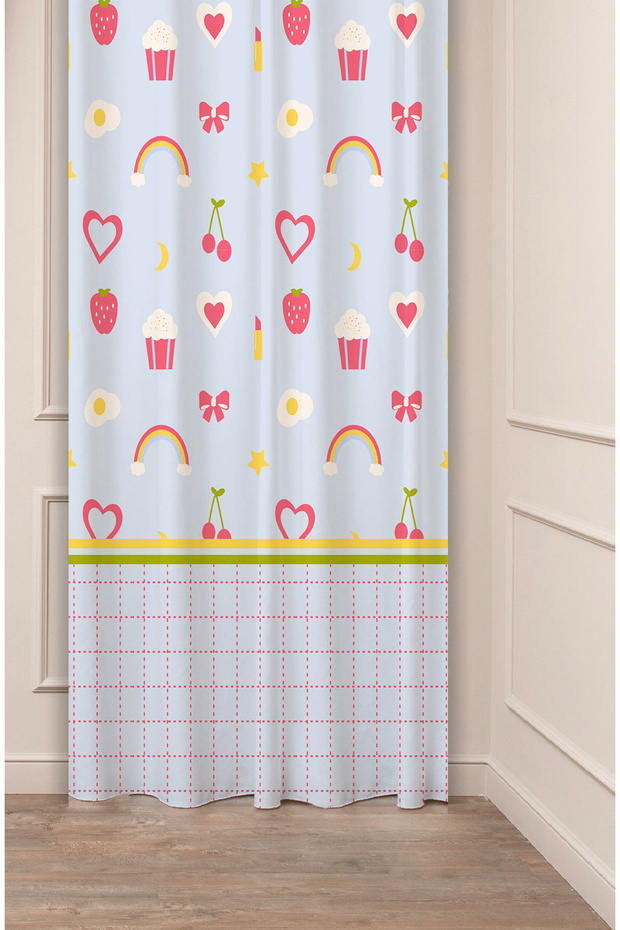 Bohemian Geometric Line Shapes Special Design Patterned Digital Printed (Single Wing) Modern Stylish Background Curtain
