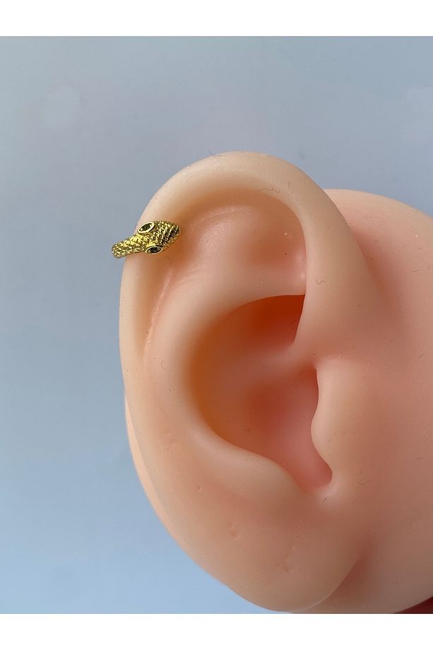 Yılan Halka Çelik Piercing Kıkırdak Tragus Helix Lob - 4
