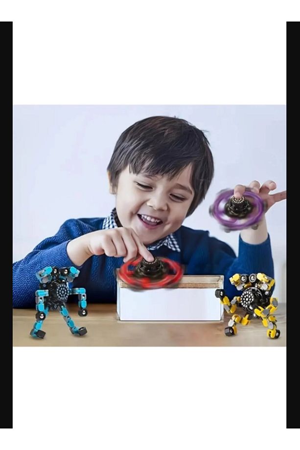 Örümcek Çark Fidget Spinner Stres Çarkı Zincir Robot Eğitici Oyuncak - 5