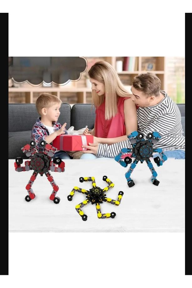 Örümcek Çark Fidget Spinner Stres Çarkı Zincir Robot Eğitici Oyuncak - 4