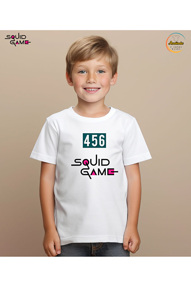Squid Game Text Printed Crew Neck White T-Shirt/T-Shirt- (Price Is for One Piece)