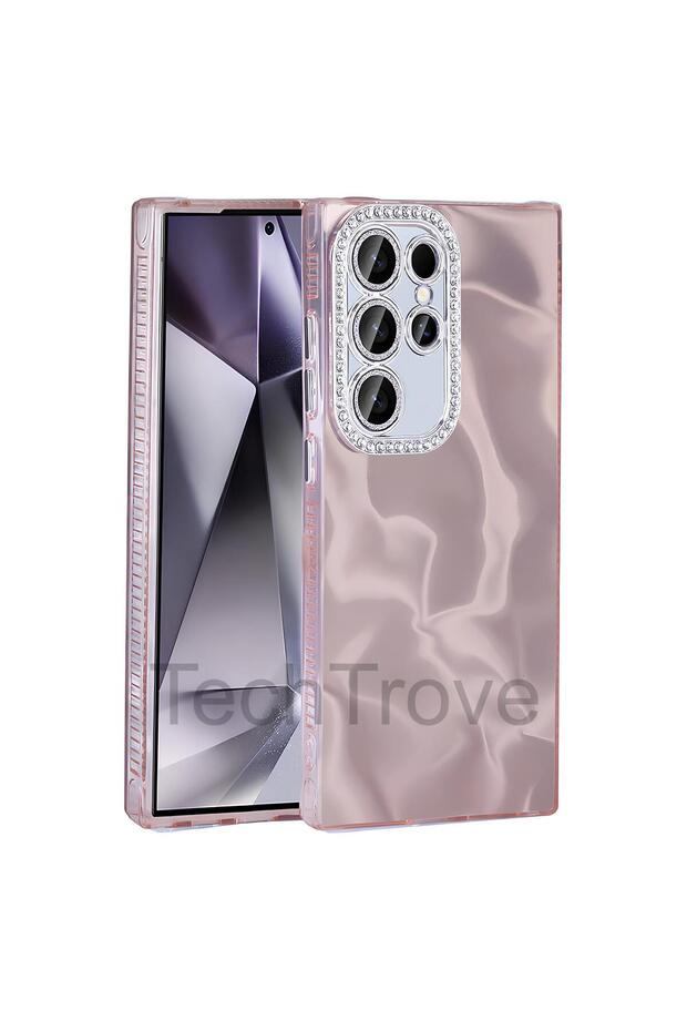 Samsung Galaxy S24 Ultra Case Stylish Looking Cover with Airbag and Shiny Stone Detail Design