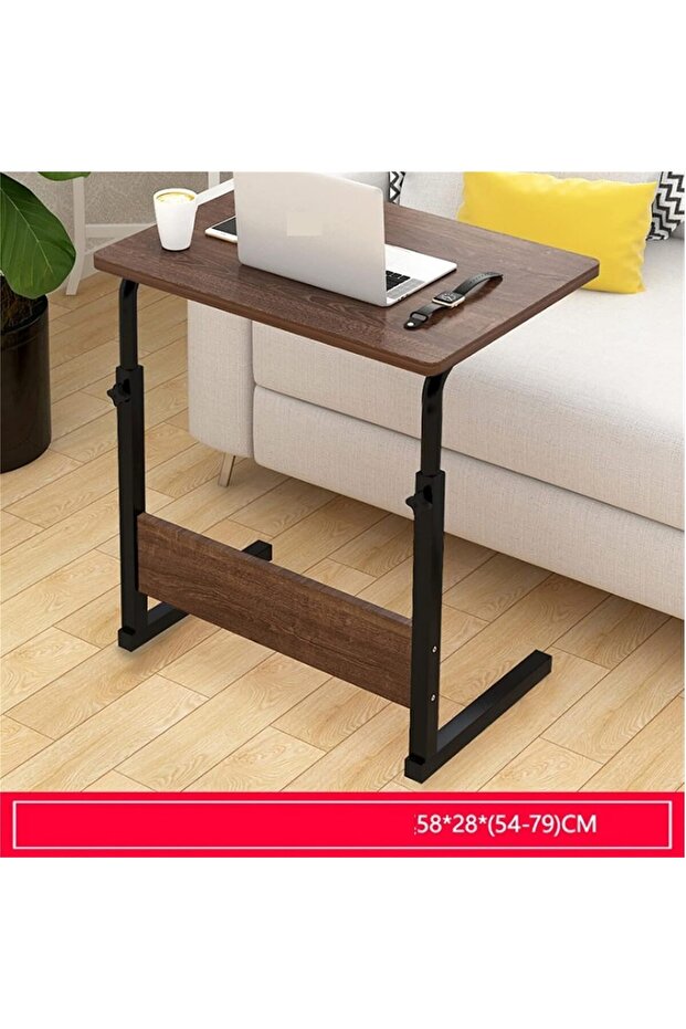 Adjustable Movable Laptop Table 40x80cm - Dark Brown - 3