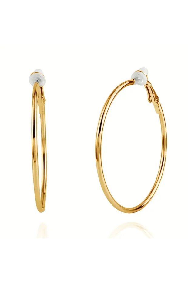 7cm Gold Color Clip on Pinch Women's Earring - for Pierced Ear
