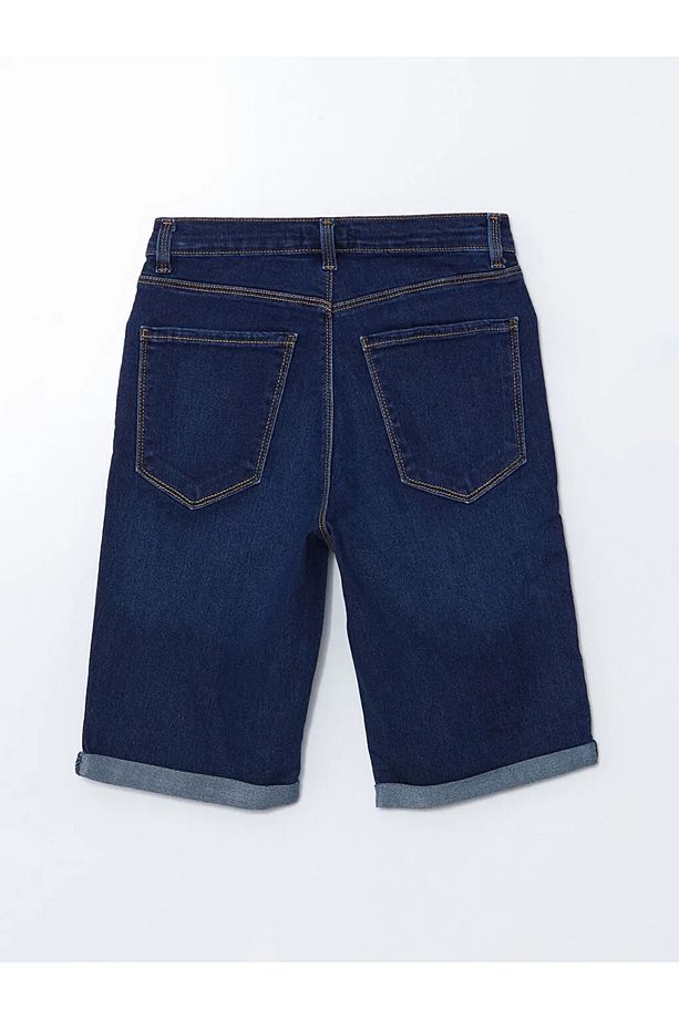 LCW Jeans Indigo Dar Fit Kadın Jean Şort - 2