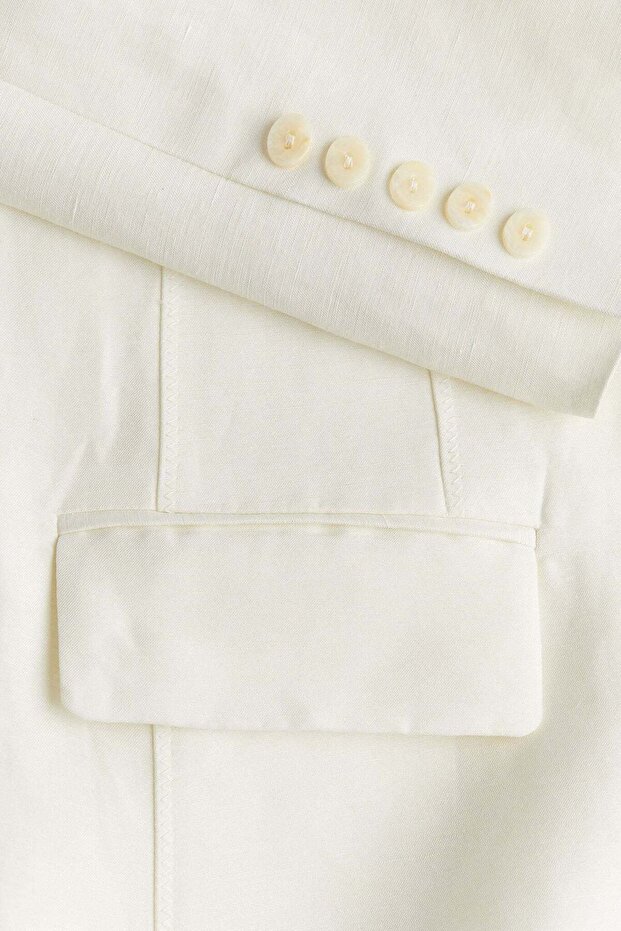 Linen-blend blazer