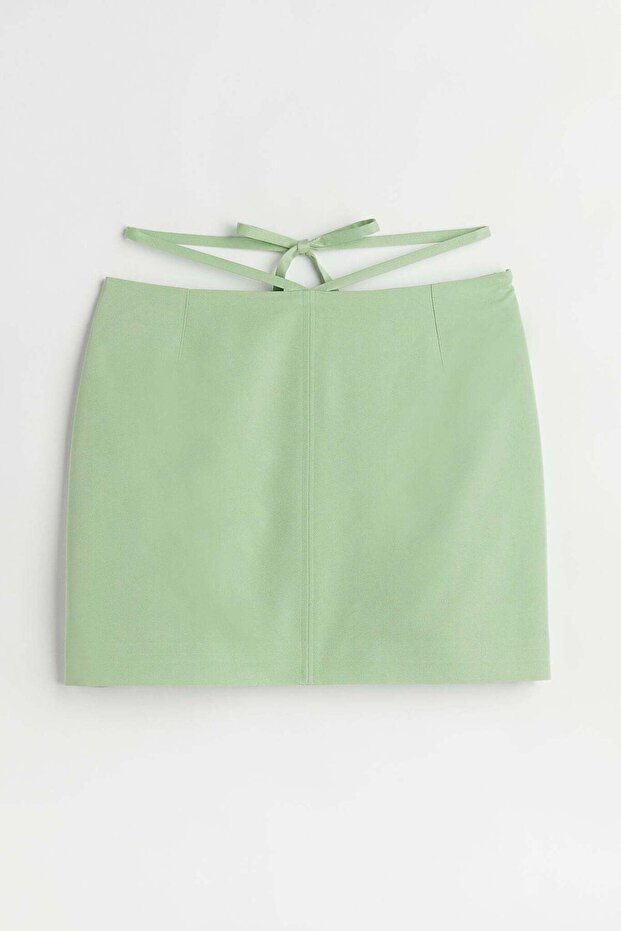 Tie-detail mini skirt