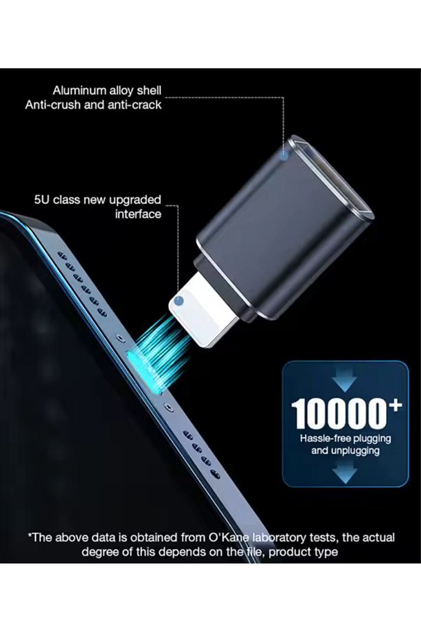 USB Type-C OTG Adaptör | USB 3.0 Dişi – Type-C Erkek Dönüştürücü | 60W Hızlı Şarj ve Veri Aktarımı - 2