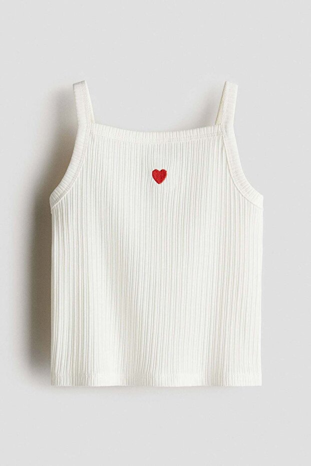 Embroidery-detail strappy top