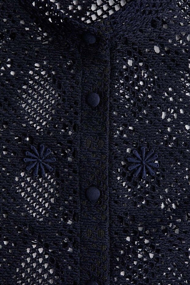 Hole-patterned cardigan - 4