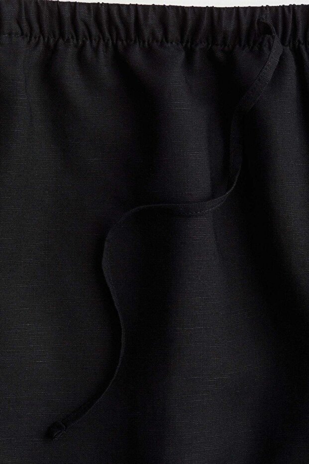 شورت برباط من مزيج الكتان - 1