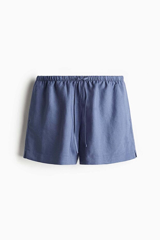 شورت برباط من مزيج الكتان - 4