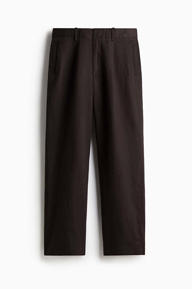 Relaxed Fit linen-blend trousers