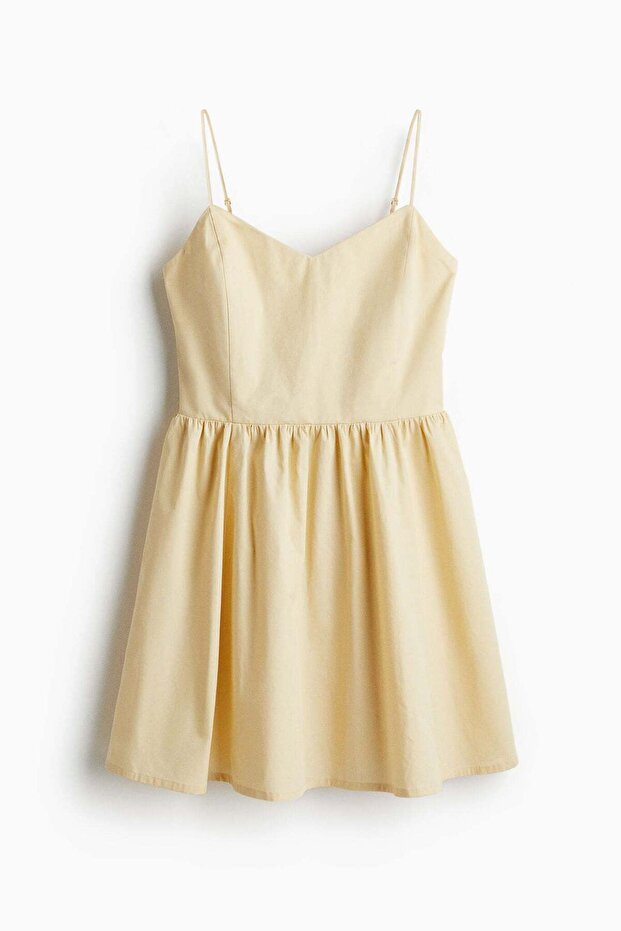 Flared-skirt cotton dress