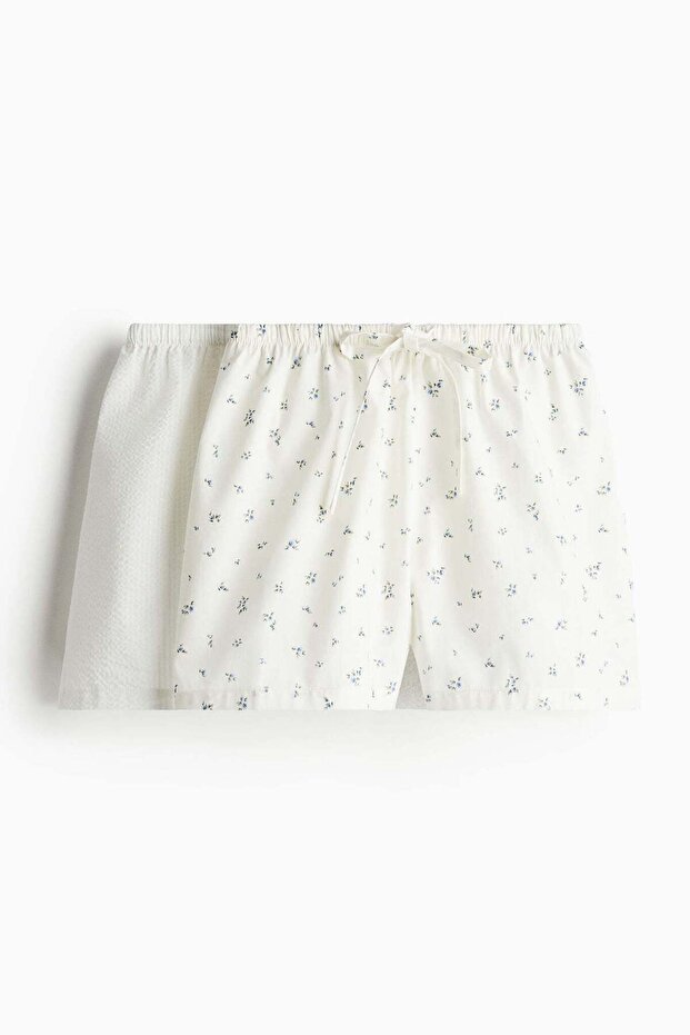 2-pack cotton poplin pyjama shorts