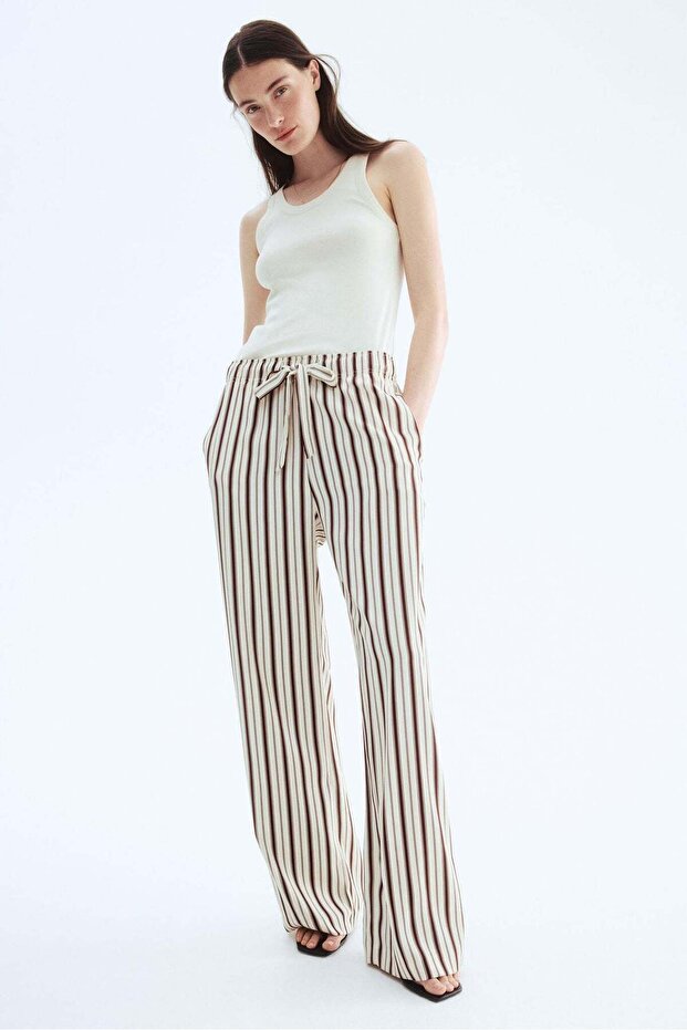 Drawstring twill trousers - 3