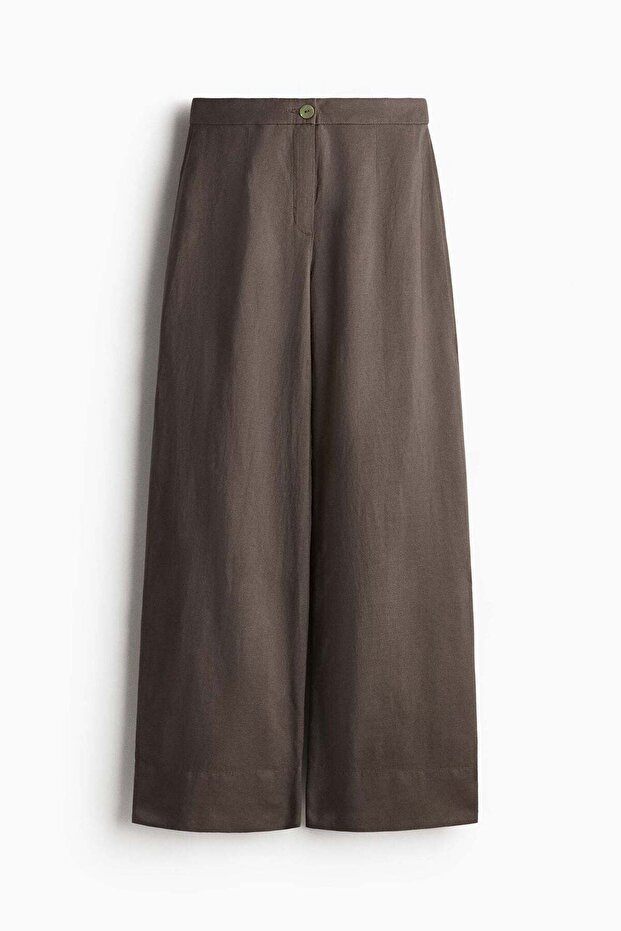 Linen-blend trousers