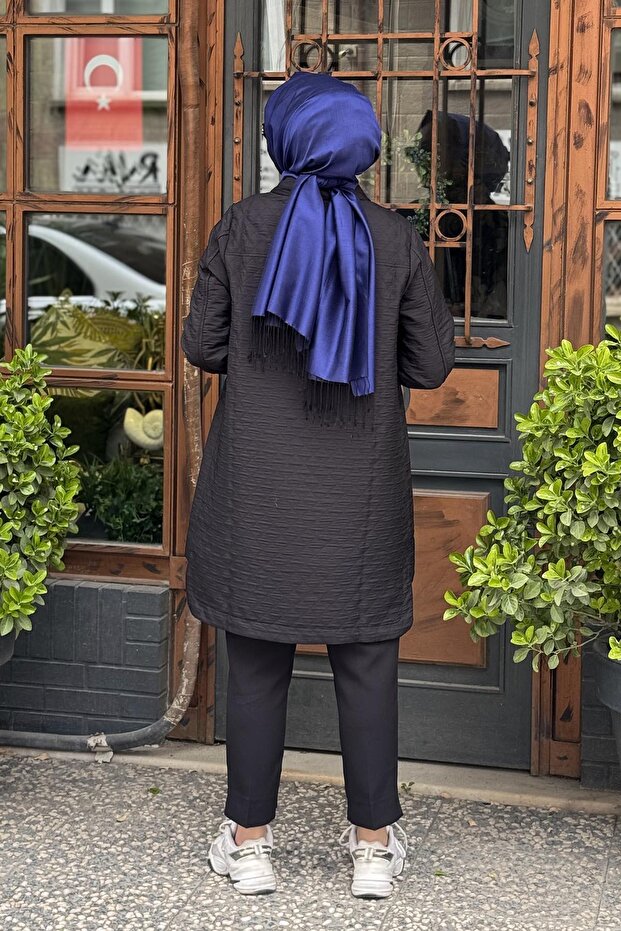 Kapitone Gömlek 6879 Siyah - 4