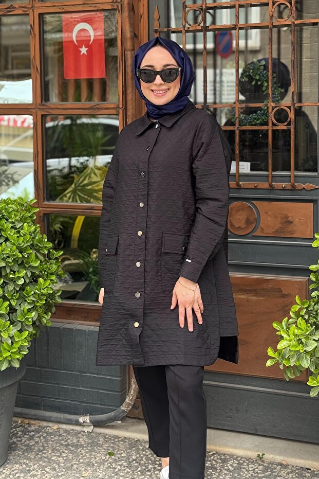 Kapitone Gömlek 6879 Siyah - 3