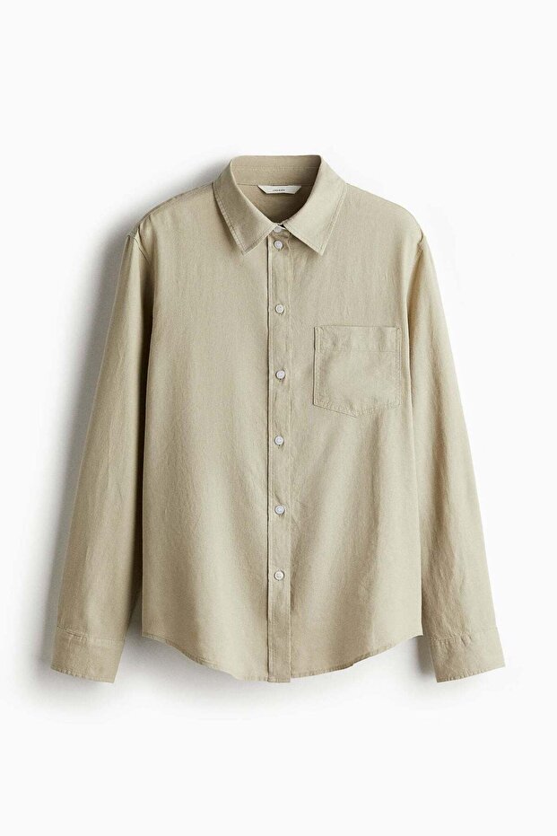 Linen-blend shirt