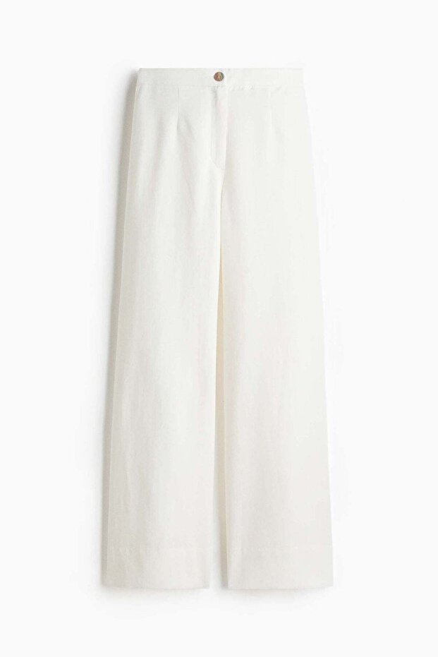 Linen-blend trousers