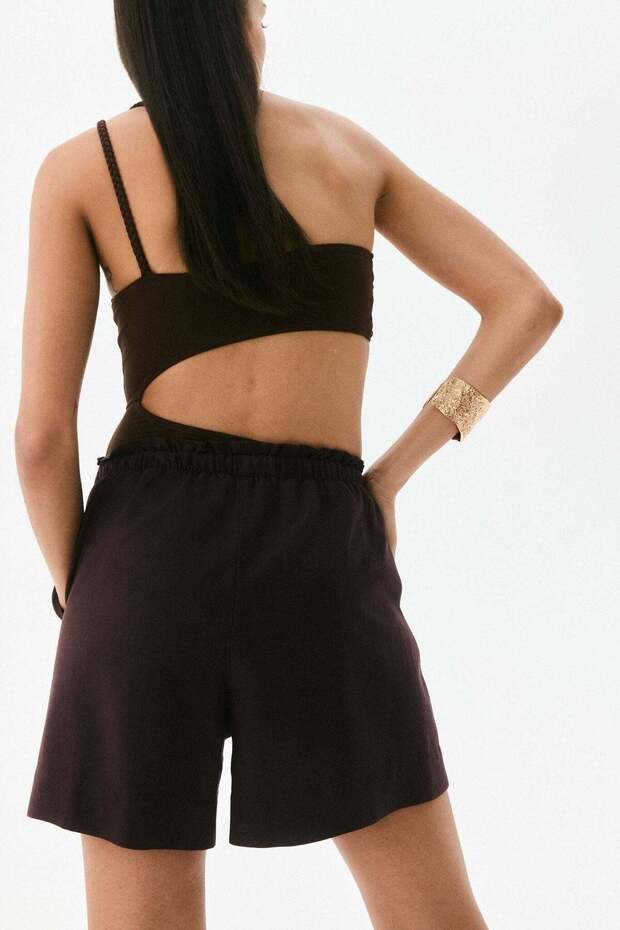 شورت برباط من مزيج الكتان - 3