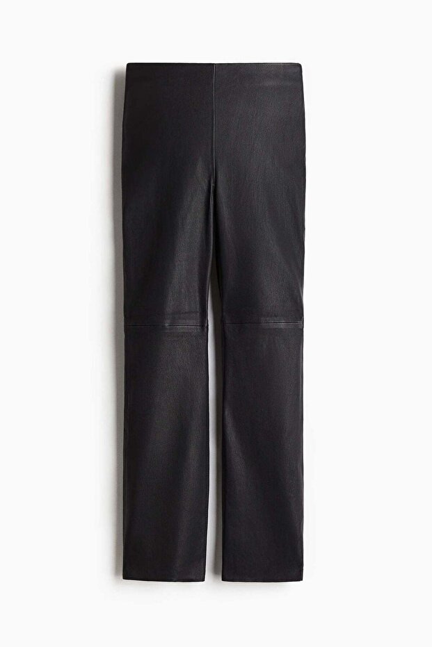 Slim-fit leather trousers