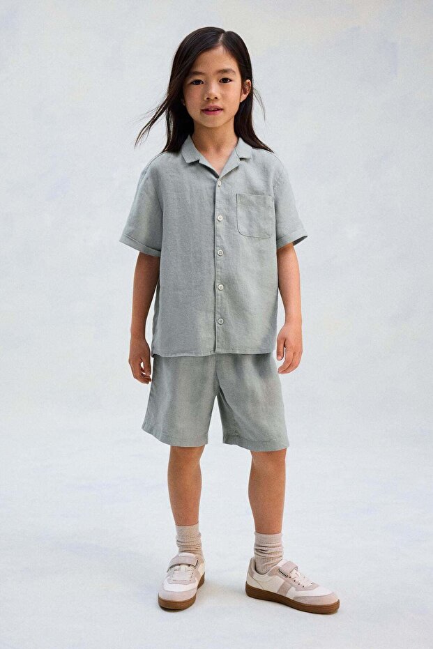 طقم كتان مكون من قطعتين - 1