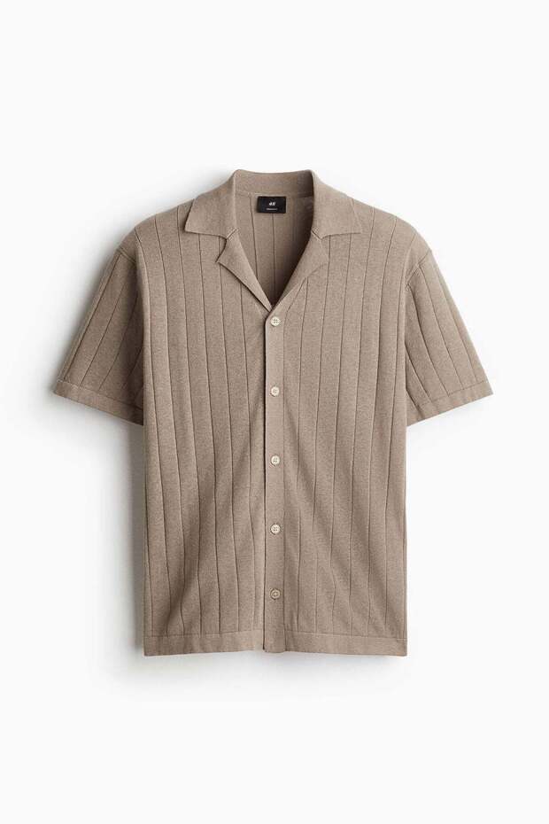 Regular Fit Linen-blend resort shirt
