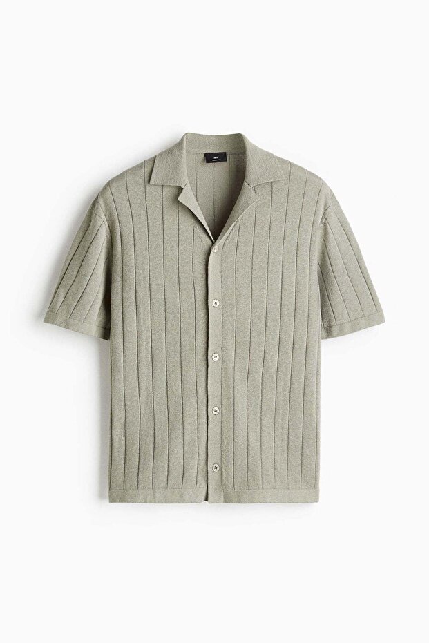 Regular Fit Linen-blend resort shirt