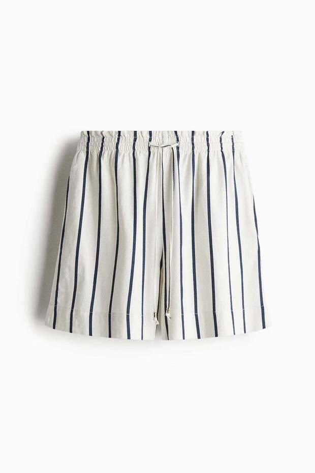 شورت برباط من مزيج الكتان - 4